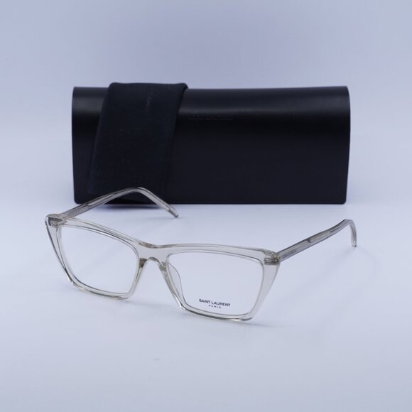 🕶️ New Saint Laurent SL737 MICA THIN OPT 004 Eyeglasses-Transparent Beige Frame - Picture 11 of 11